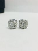18CT White Gold Art Deco style diamond earrings