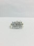 9K Yellow/white Gold Cluster Style Ring