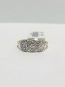 9ct gold trilogy diamond ring
