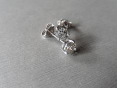 1.00ct Diamond solitaire earrings set with brilliant cut diamonds