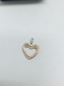 9CT White/Yellow/Rose Gold Heart pendant