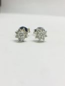 9K White Gold star shape Diamond cluster Earrings