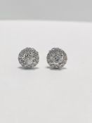 9ct white gold cluster style solitaire earrings
