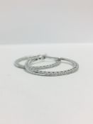 18CT white gold Diamond Hoop Earrings modern style