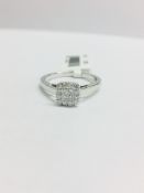 9CT White gold fancy Diamond dress ring