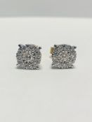 Large 9ct diamond solitaire style illusion style earrings