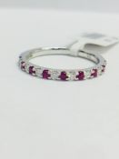 9CT Yellowm Gold Ruby diamond Eternity Ring