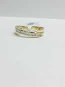 9Ct yellow gold Crossover eternity band ring
