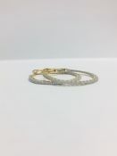 18CT Yellow gold Diamond Hoop Earrings modern style