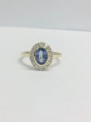 14ct Yellow Gold Sapphire and Diamond Ring