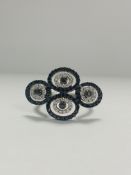 18ct White Gold Diamond Ring Featuring 80 Round Cut, Black Diamonds (0.61ct TBDW)