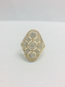 14ct Yellow Gold Diamond Ring.