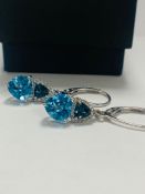 10ct White Gold Topaz and Diamond earrings