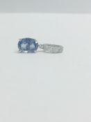 14ct White Gold Sapphire & Diamond Pendant.