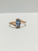 14ct Rose Gold Sapphire and Diamond ring