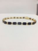 18ct Yellow Gold Ruby and Diamond Tennis Bracelet
