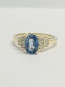 14ct Yellow Gold Sapphire and Diamond Ring.
