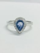 14ct White Gold Sapphire and Diamond Ring