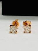 14ct Rosegold Diamond Stud Earrings,0.58ct