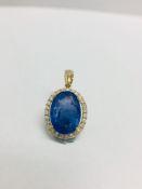 18ct Yellow Gold Tanzanite & Diamond Drop Pendant tsw.