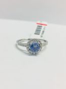 Platinum Diamond Ceylon Sapphire Ring,