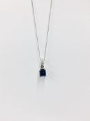 18Ct White Gold Sapphire Diamond Pendant,