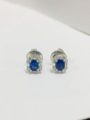 18Ct White Gold Sapphire Diamond Earrings,