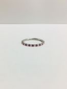 18Ct White Gold Ruby Diamond Eternity Ring,