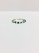 18Ct White Gold Emerald Diamond Eternity Ring,