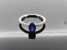 0.80Ct / 0.12Ct Sapphire And Diamond Dress Ring.