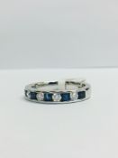 9Ct Sapphire Diamond Channel Set Eternity Ring,
