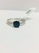 Platinum Diamond Sapphire Ring,
