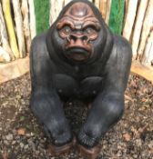 CRATED TERRECOTTA CHIMPANZEE