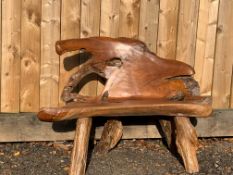 SOLID TEAK DRIFTWOOD BENCH HIGHLY POLISHED