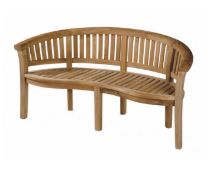 PACKAGED SOLID TEAK PEANUT BENCH