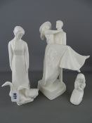 Three Royal Doulton figurines from the 'Images' series - 'Over the Threshold' HN3274, 'Goose Girl'