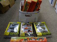 Unopened quantity of wooden toy trains etc