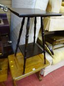 Light wood occasional table with 'V' shaped undershelf and a two shelf occasional table