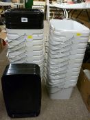 Good quantity of stacking lidded plastic tubs
