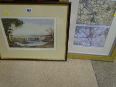 KEITH ANDREW limited edition (366/1000) print - view of Menai Suspension Bridge and a modern dual OS