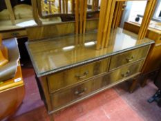 Dressing table with bevelled edge mirror