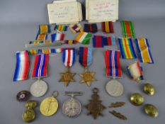 World War I & II Royal Welch Fusiliers marked and unmarked medal groups including a 1914-18 trio