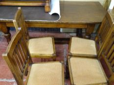 Refectory dining table, 200 x 85 cms and four chairs