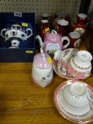 Quantity of Royal Grafton and Royal Albert pink teaware, a boxed cabinet ornament and a quantity