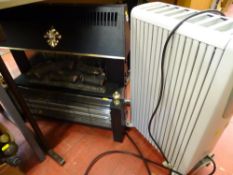 Log effect electric heater and a Dragon Delonghi oil filled radiator E/T