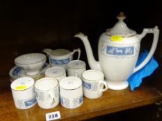 Coalport 'Revelry' coffee set (coffeepot lid damaged)