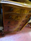 Five drawer serpentine front chest