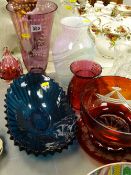Nice collection of vintage and art glass vases and bowls