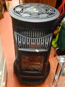 Black metal cylindrical Canterbury gas heater (no bottle)