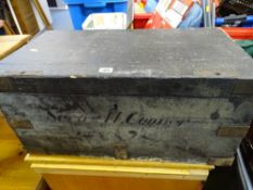 Vintage pine box marked 'Sgt H Cooper'